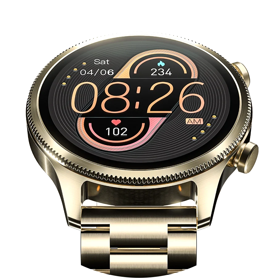 Ronin R-010 Luxe Metallic AMOLED Bluetooth Calling Smart Watch
