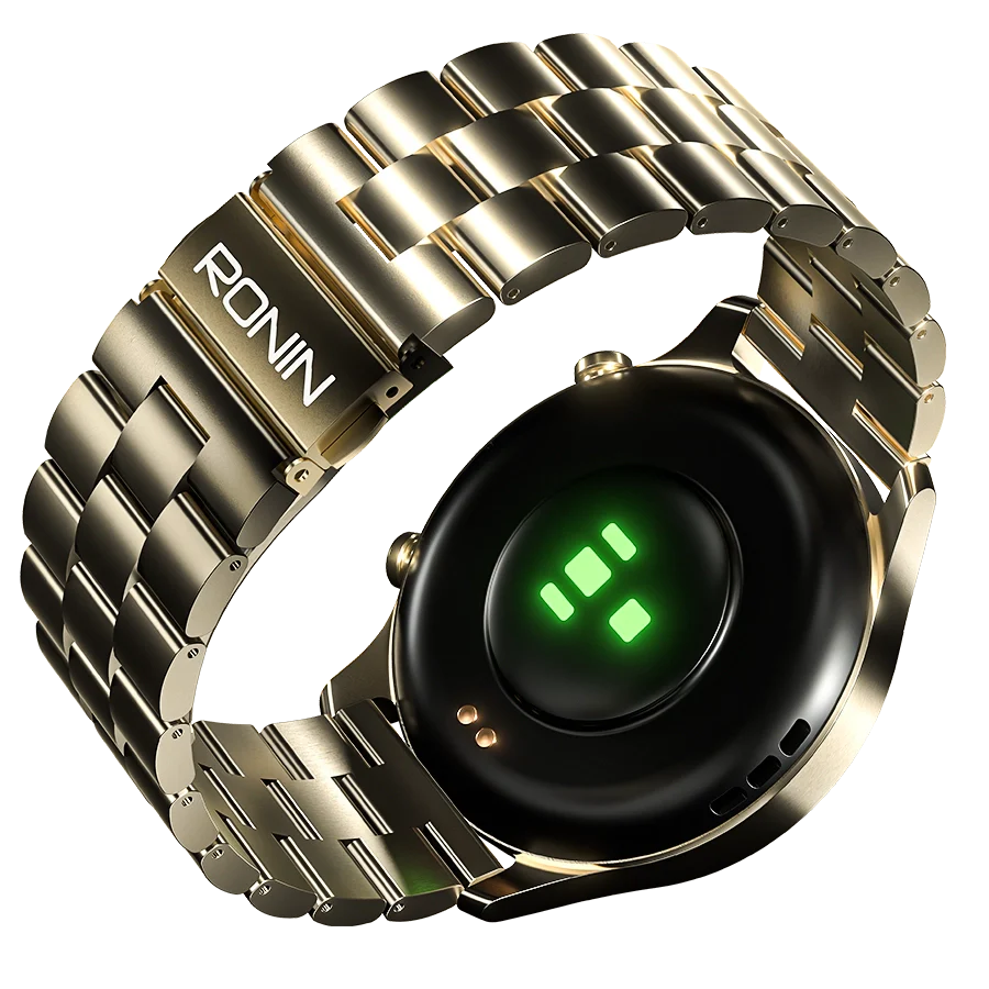 Ronin R-010 Luxe Metallic AMOLED Bluetooth Calling Smart Watch
