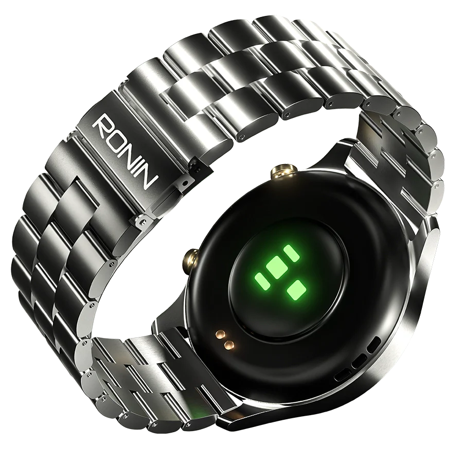 Ronin R-010 Luxe Metallic AMOLED Bluetooth Calling Smart Watch