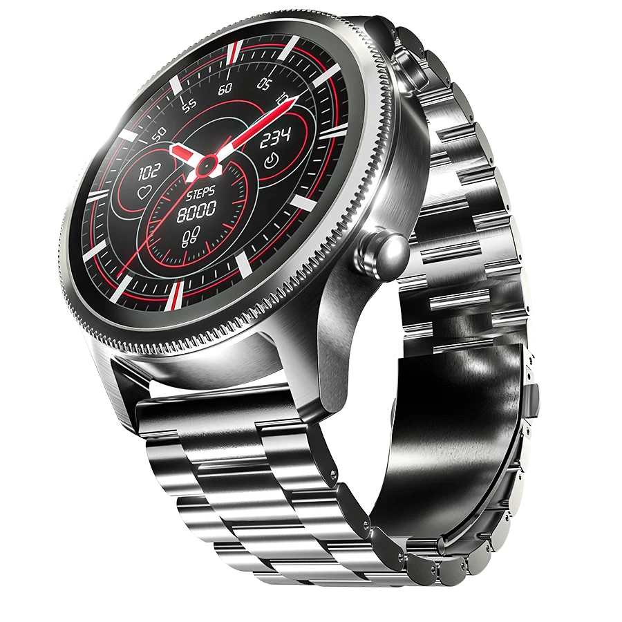 Ronin R-010 Luxe Metallic AMOLED Bluetooth Calling Smart Watch